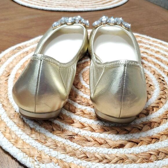 Cole Haan Air Tali Jewel Embellished Leather Open Toe Ballet Flats Size 8.5B - Picture 6 of 12